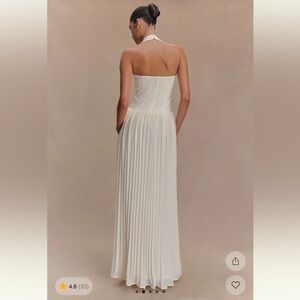 Meshki Stacie Pleated Halter Maxi Dress